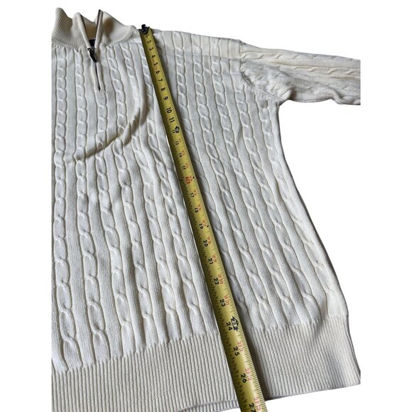 T.Harris London Cable Knit  Cardigan Sweater Mens Large Yellow Preppy Classic - Picture 7 of 8